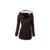 Giacca da Donna con Cappuccio in Misto Poliestere e Cotone con Zip e Bottoni a Corno Vestibilità Sartoriale Elegante Capospalla da Pendolare