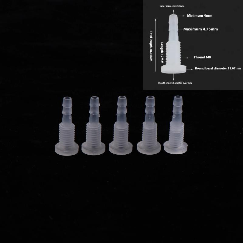 5Pcs M5 M6 M8 M10 M12 M14 M16 Food Grade PP Straight Through Connectors Aquarium Tank Air Hose Joints Irrigation Pipe Fittings