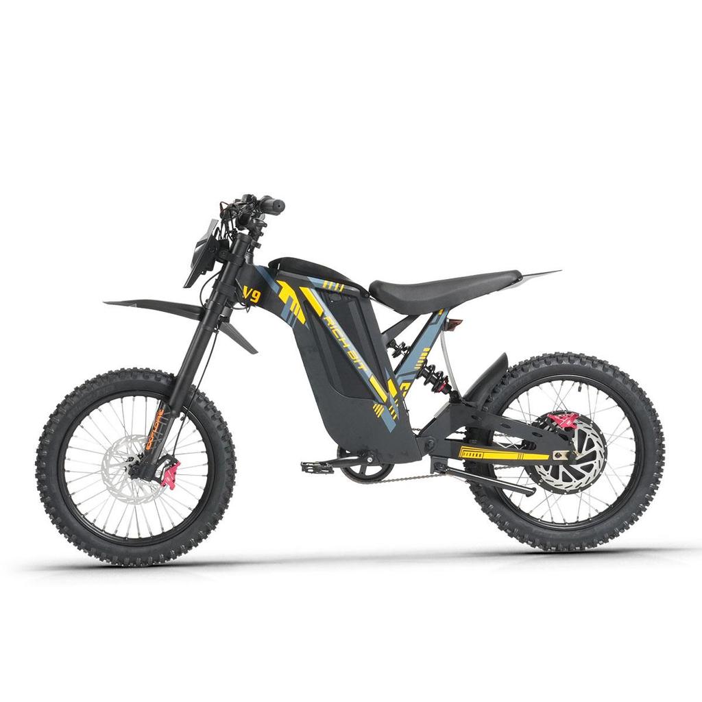 RICH BIT V9 Ultra Elektrisches Motorrad für Erwachsene 1500W Motor 48V 20Ah Akku Elektroroller mit dicken Reifen für Geländefahrten, Offroad und den Stadtverkehr