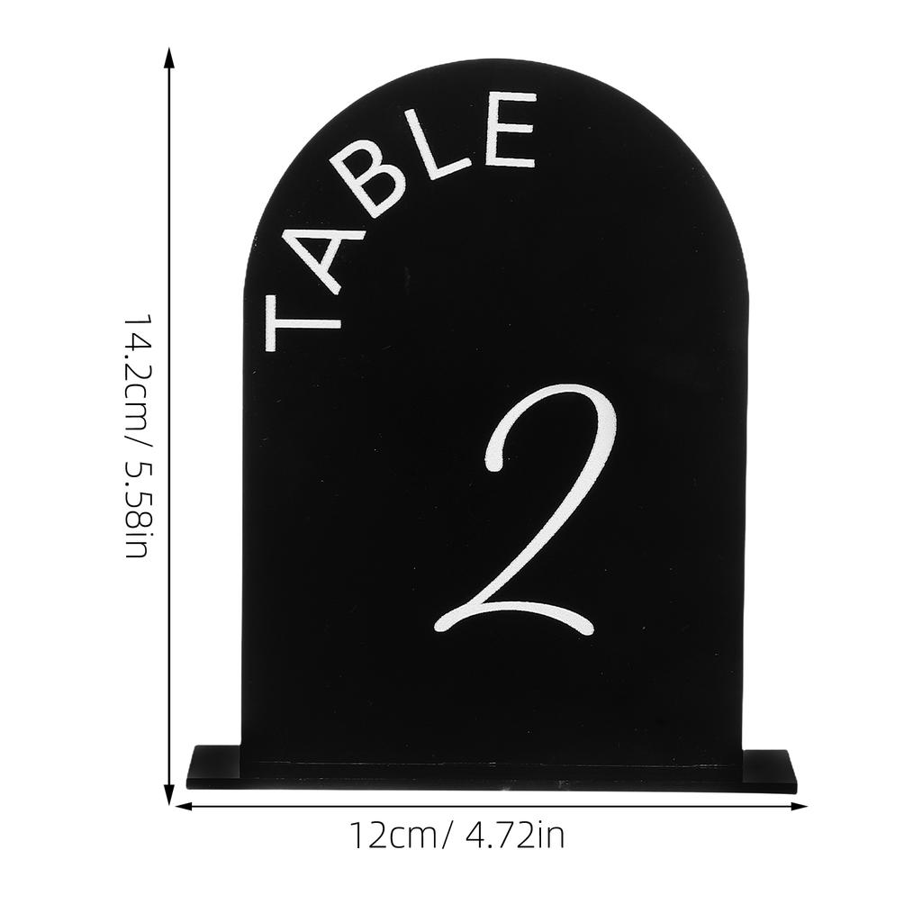 10Pcs Black Acrylic Table Numbers Wedding Arched 3D Design Self Stand Table Number Plates for Reception Event Restaurant Cafe