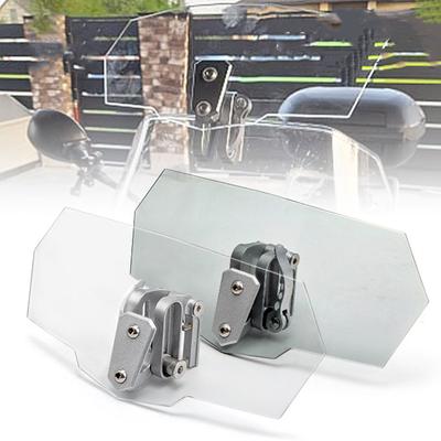 Universal Motorrad Windschutzscheibe Verlängerung Einstellbare Spoiler Clamp-Auf Windschutzscheibe Windabweiser für HONDA KAWASAKI