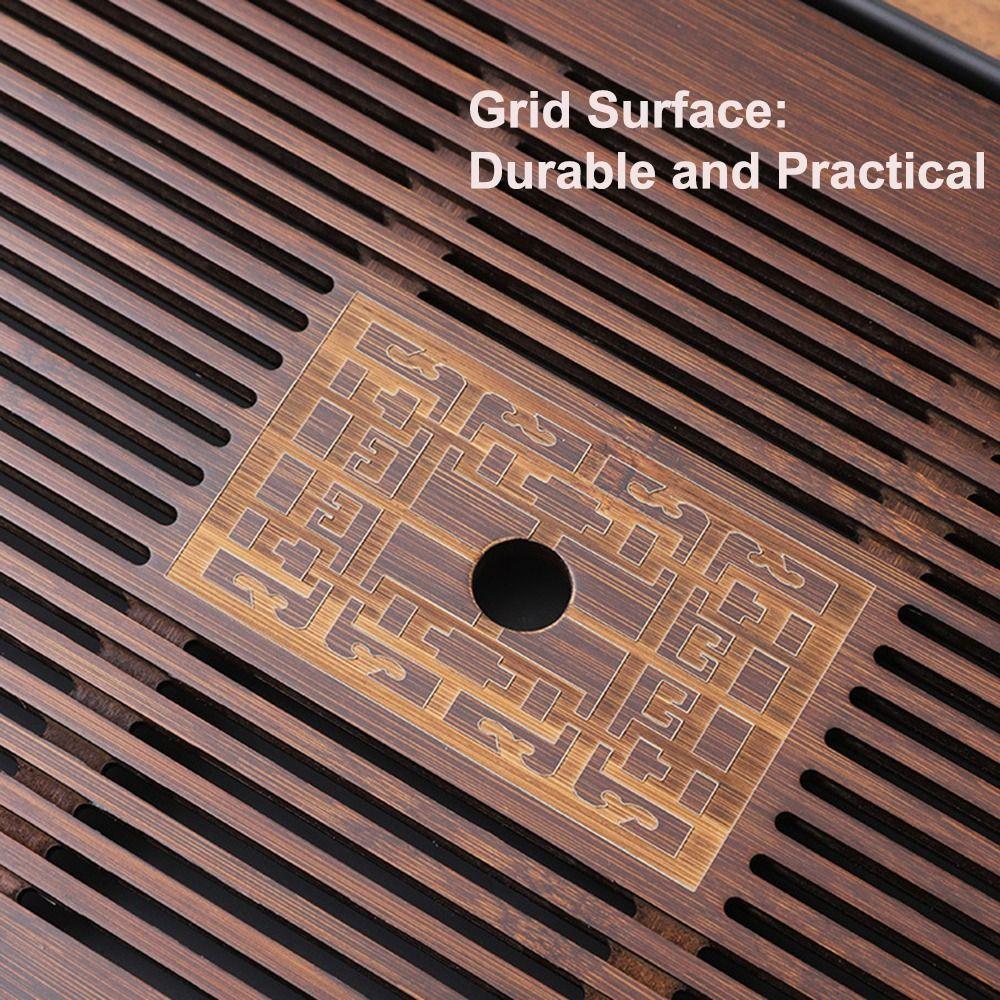 New Durable High Quality Bamboo Tea Tray 43.5x26.5cm with Water Storage Tea Serving Tray Simple Drainage Kungfu Tea Table Party