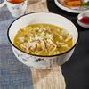 Chinese Ceramic Soup Bowl - Irregular Shape for Hotel and Restaurant, Ideal for Hunan Cuisine, Noodles, Water-Boiled Fish, and Mala Xiang Guo Dishes.
