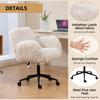 Bürostuhl, Fünfstufig verstellbare Armlehnen, Rollen, Ergonomisch, Verdickte Rückenlehne, Drehbar, für Homeoffice, Schminktisch, Schlafzimmer und Wohnzimmer