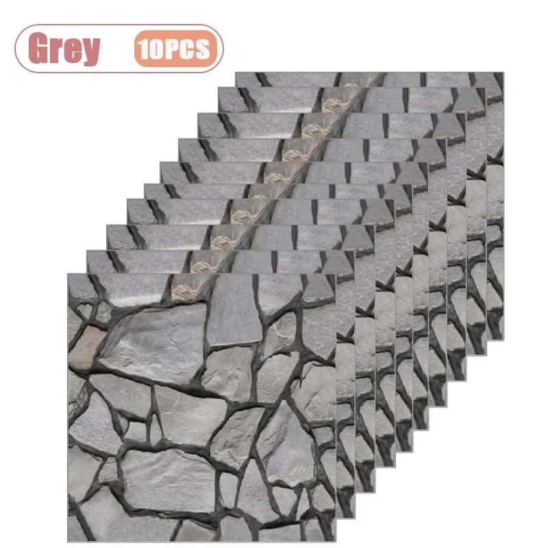 

10PCS 3D Self Adhesive Foam Wall Stickers Waterproof Wallpaper Panels for Living Room Bedroom Dining TV Background Decor Other