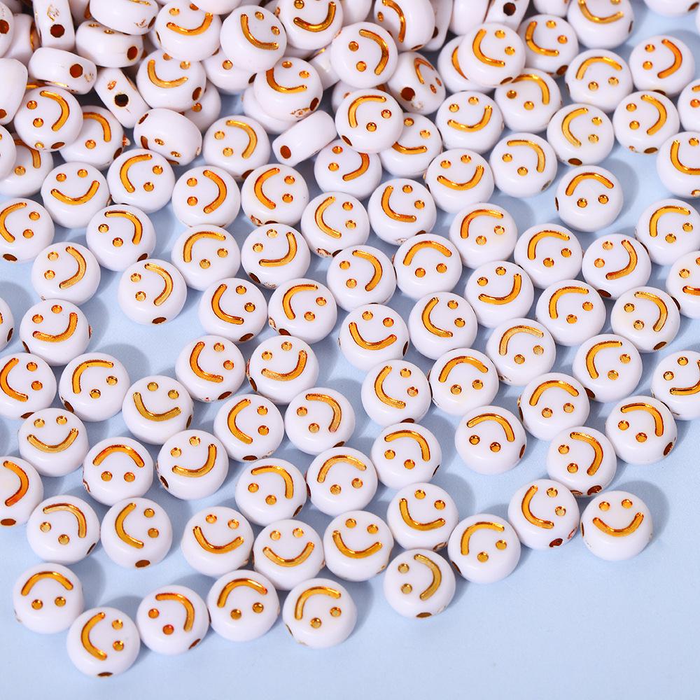 Smiley Face Acrylic Beads for DIY Jewelry - Round, Colored Beads for Children's Bracelets & Necklaces