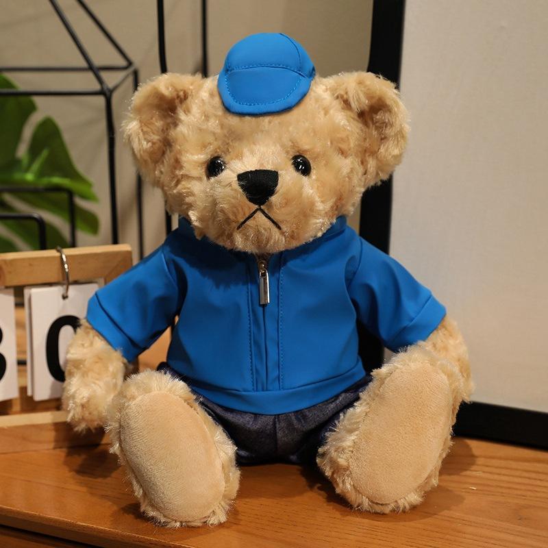 Cute dressed bear teddy bear doll plush toy hug bear doll children rag doll girl birthday gift