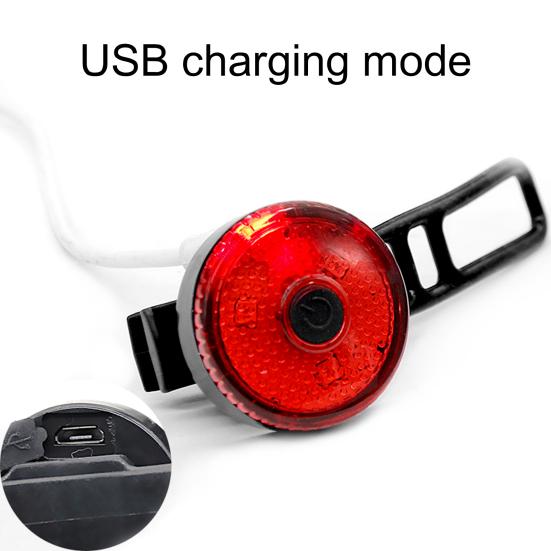 Bike Rear Light Compacted Weatherproof USB Charging Rechargeable Bicycle Brake Lamp for Night Riding