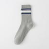 5/10 Pairs Striped Contrast Socks for Men Colour Blocked Sports Mid Calf Socks Spring Autumn Season Breathable Sweat Absorbing Student Cotton Socks