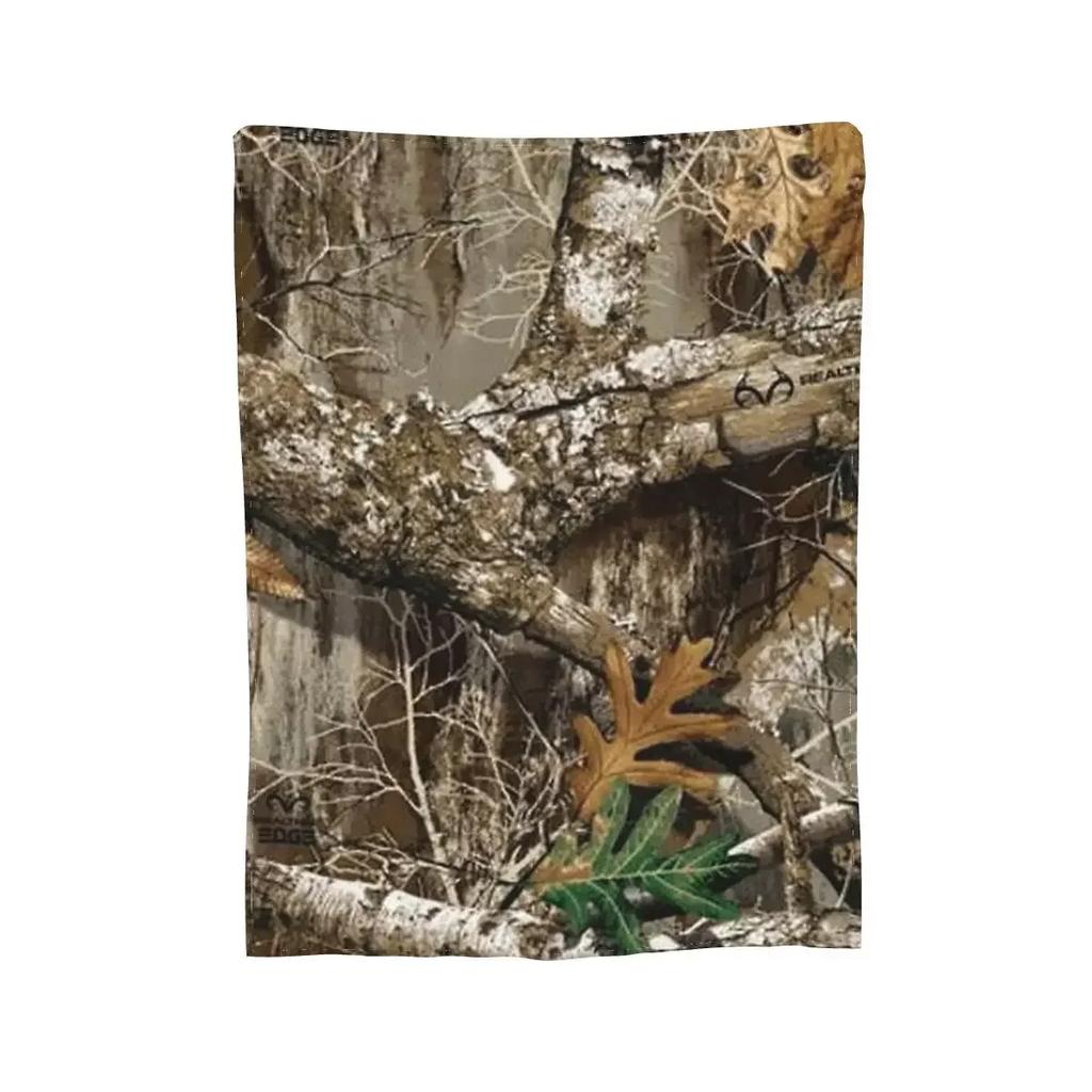 Real Tree Camouflage Blanket Soft Warm Flannel Throw Blanket Cover for Bed Living room Picnic Travel Home Sofa