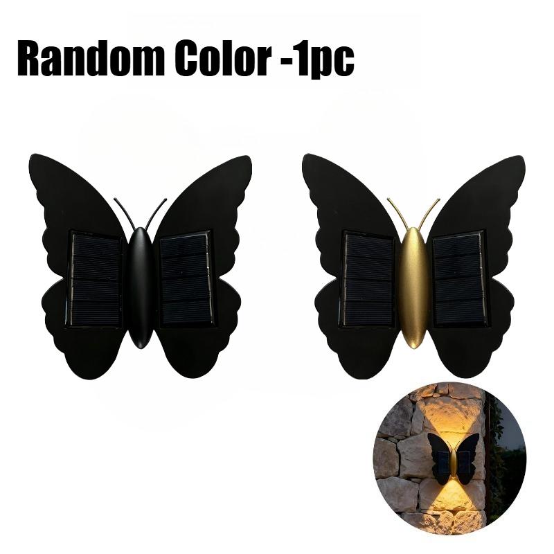 Outdoor Solar Butterfly Wall Light LED Waterproof Night Lamp for Garden Patio Fence Pathway Stairs Courtyard Yard Decor