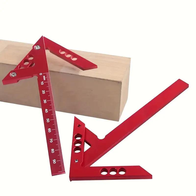 1pc Aluminum Alloy Center Finder Line Gauge 45/ 90 Degree Marking Ruler Woodworking Square Center Scribe Ruler Measuring Tools