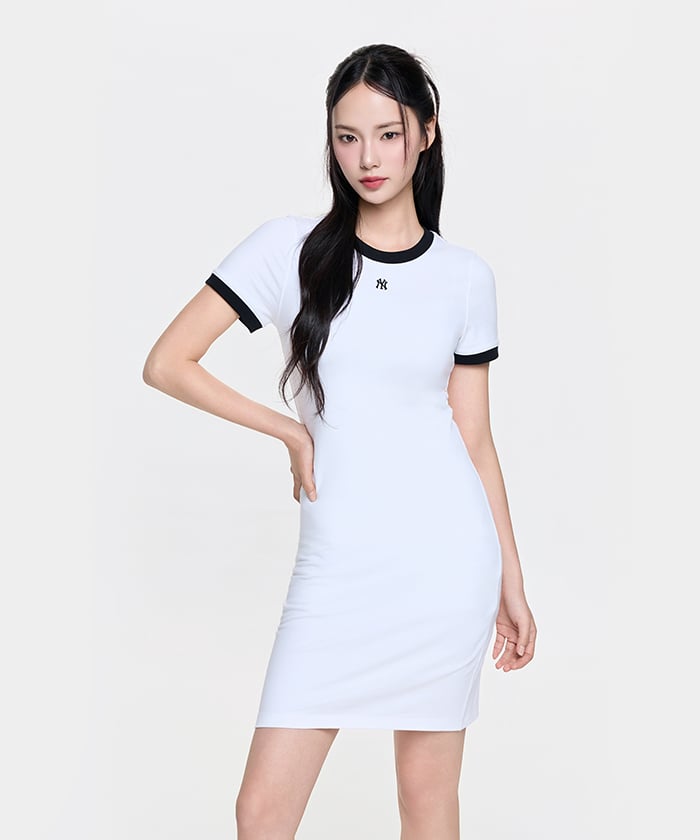 Emelbi Women'S Basic Ringer Dress Ny (White) (Type A)