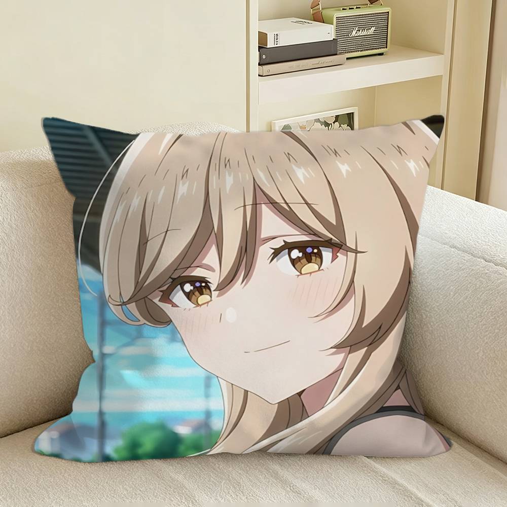 Campus Angel Sena Ajisai Watanare Square Sofa Pillow Cover Solid Color Living Room Home Decor Cushion Case