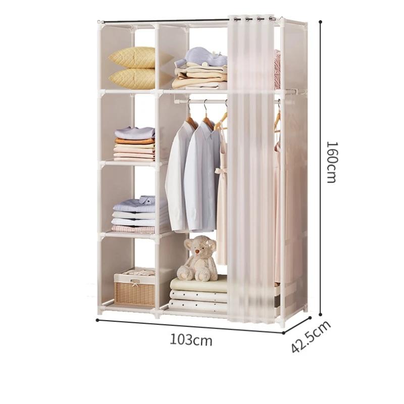 Thickened Steel Pipe Reinforced Cabinet 1pc Modern Simple Style Assembled Sturdy Durable Furniture for Rental Housing Storage