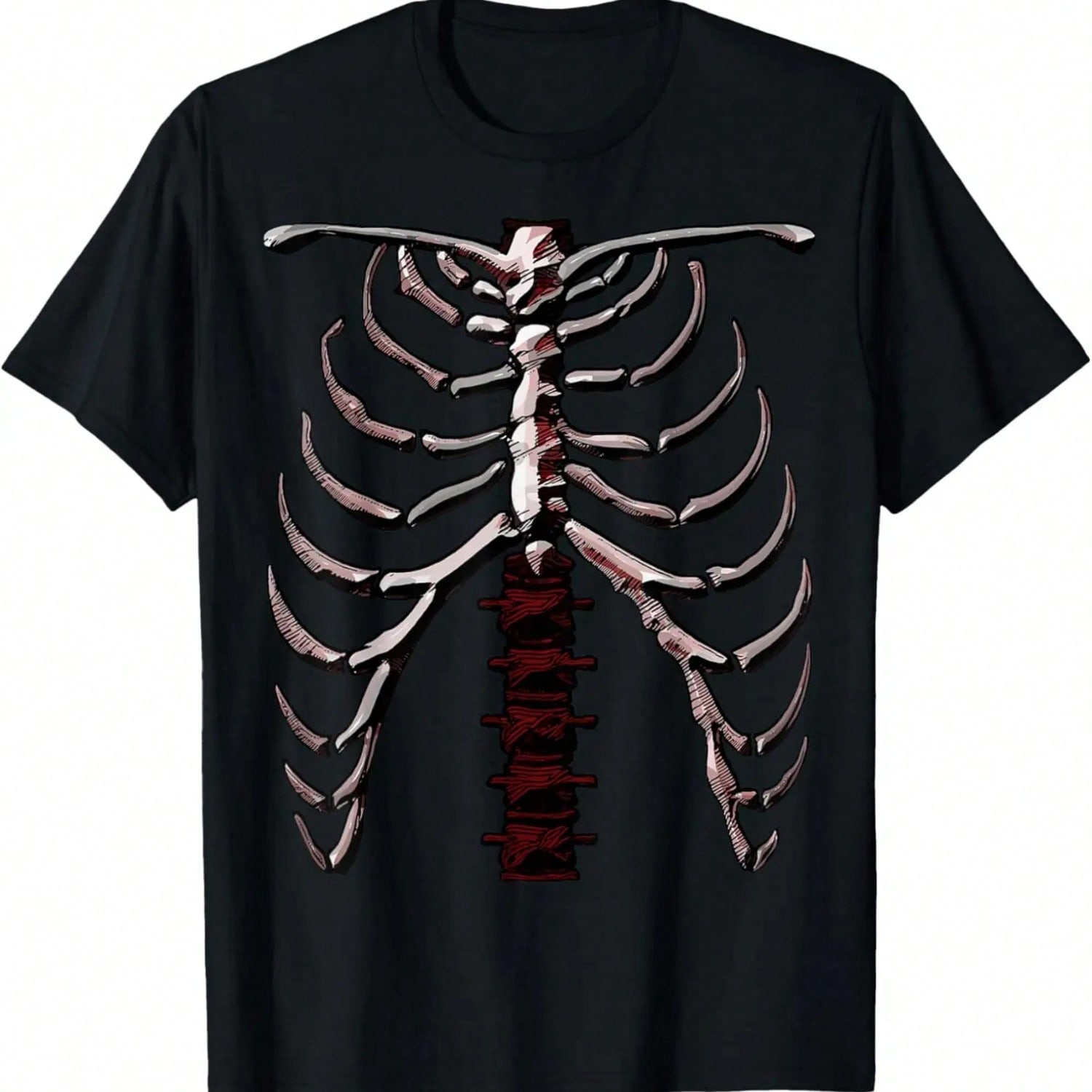 Skeleton Rib Cage Cool Halloween T-Shirt (Ver S разноцветный