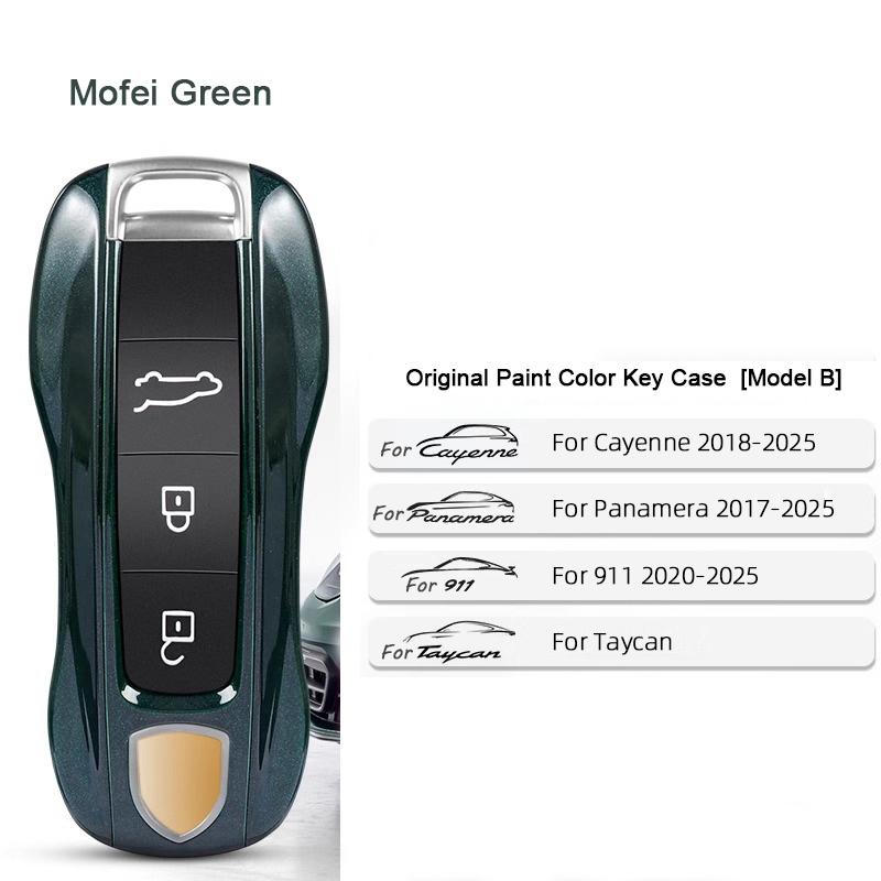 For Porsche Cayenne Mancan Panamera 911 718 Boxster Cayman Taycan 2010-2024 Car Key Paint Case Bordeaux Red Shell Replacement