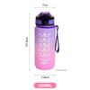 Bottiglia d'acqua sportiva da 600 ml con indicatore orario, tazza a colori sfumati, tazza a prova di perdite, borraccia motivazionale, sport all'aria aperta, fitness