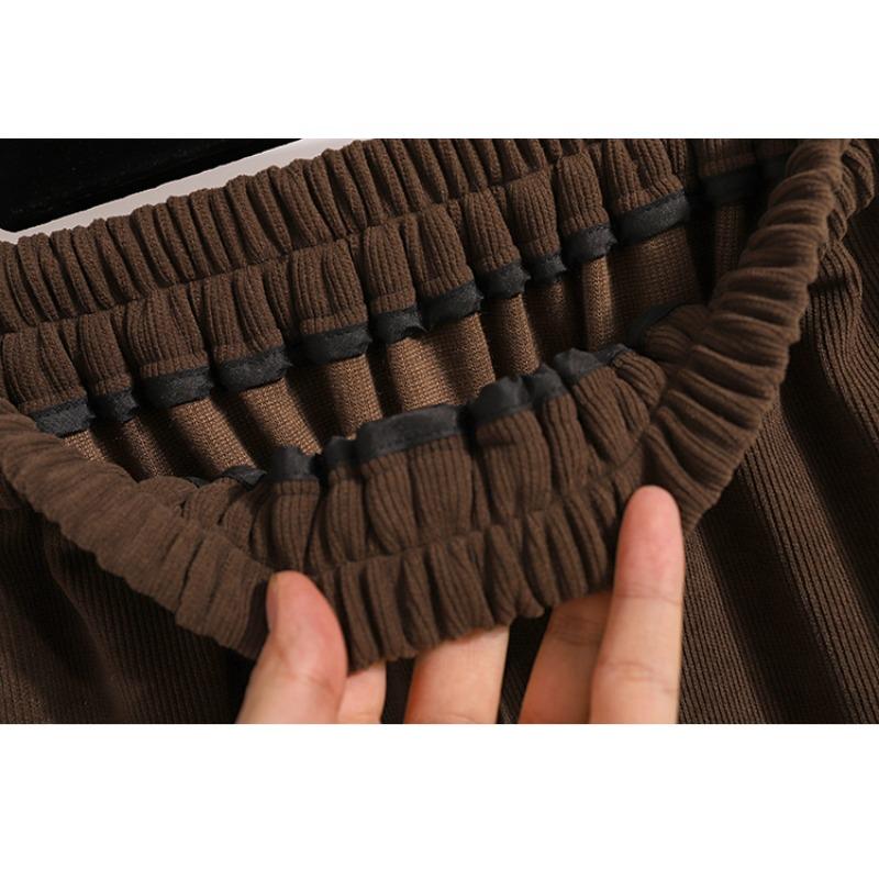 Dimanaf 2025 Autumn Plus Size Long Women Skirts Elastic Waist Oversize Elegant High Waist Skirts A-Line