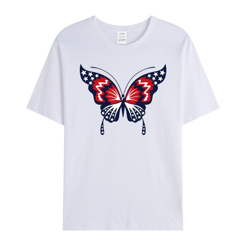 Unisex Shirt Große Serie Bedruckt Rundhals Locker Lässig Baumwolle Kurzarm T-Shirts Unisex