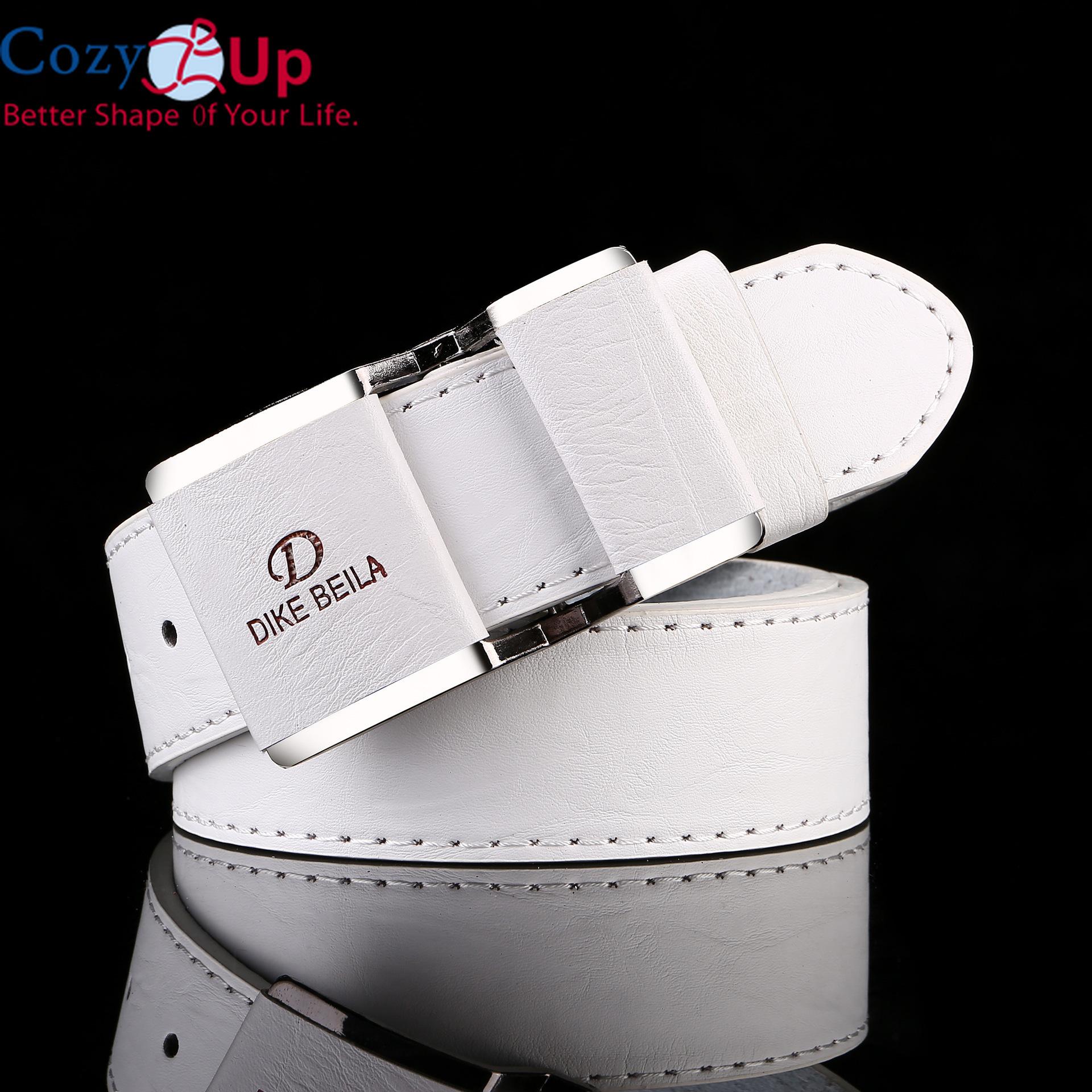 

Уютный повседневный ремень с храповым механизмом для мужчин, кожаный ремень высокого качества из серого сплава с автоматической пряжкой, поясной ремень, мужские ремни из воловьей кожи 110 см 95-115CM белый