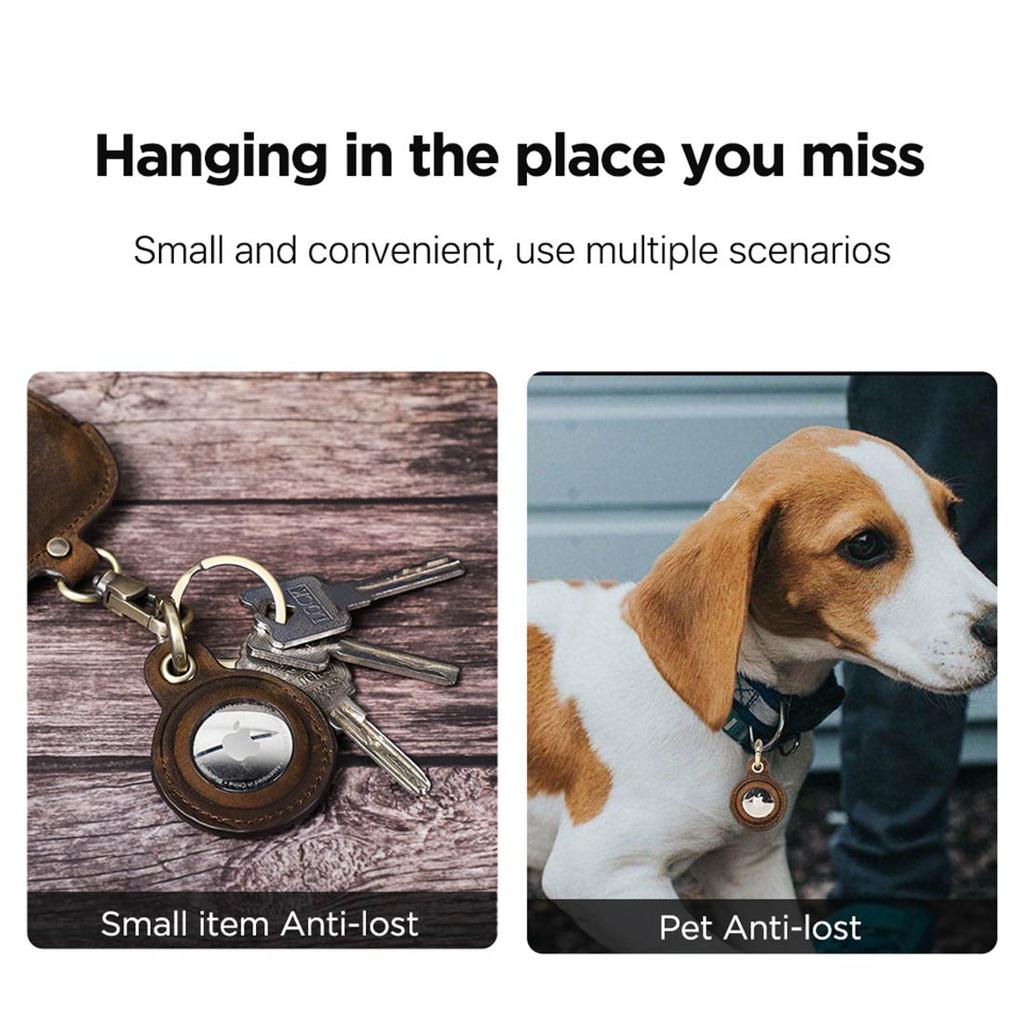 Echtes Leder AirTag Hülle Schlüsselanhänger Locator Tracker Anti-verloren Schlüsselanhänger Halter Abdeckung Für Apple AirTag Zubehör Smart Finder Hüllen