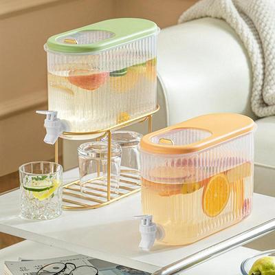 4L Large-capacity Cold Water Bucket With Faucet For Fridge Juice Beverage Drink Dispenser Jug Home Party Iced Tea Lemonade Cold