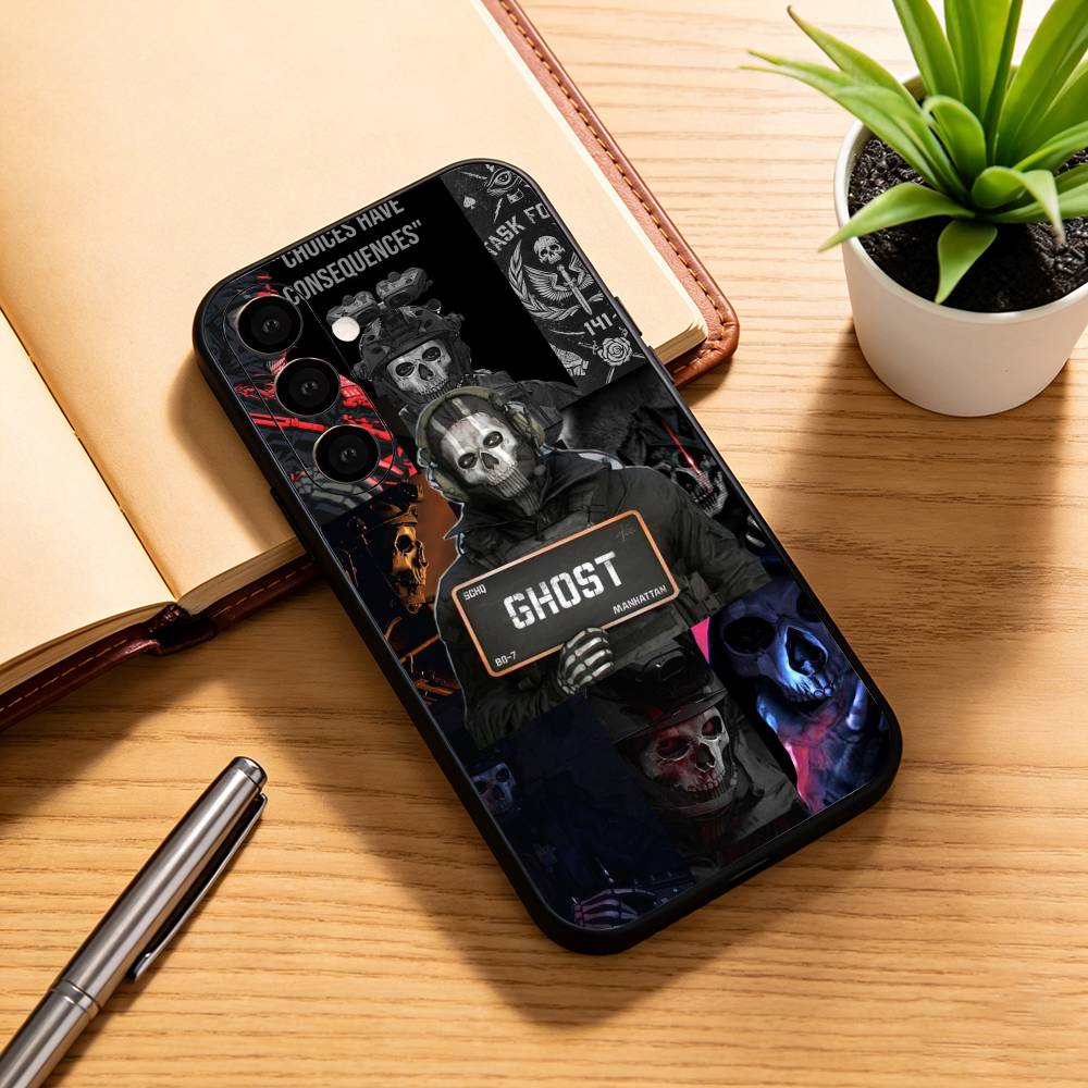 COD C-call Of D-duty G-Ghost Phone Case Black Silicone Soft For Samsung Galaxy A73,A72,A71,A70,A53,A52,A51
