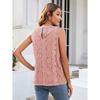 Canottiera Estiva da Donna a Colore Unito con Lavorazione ad Uncinetto in Pizzo Intrecciato Top Sexy con Bordi in Pizzo a Maglia