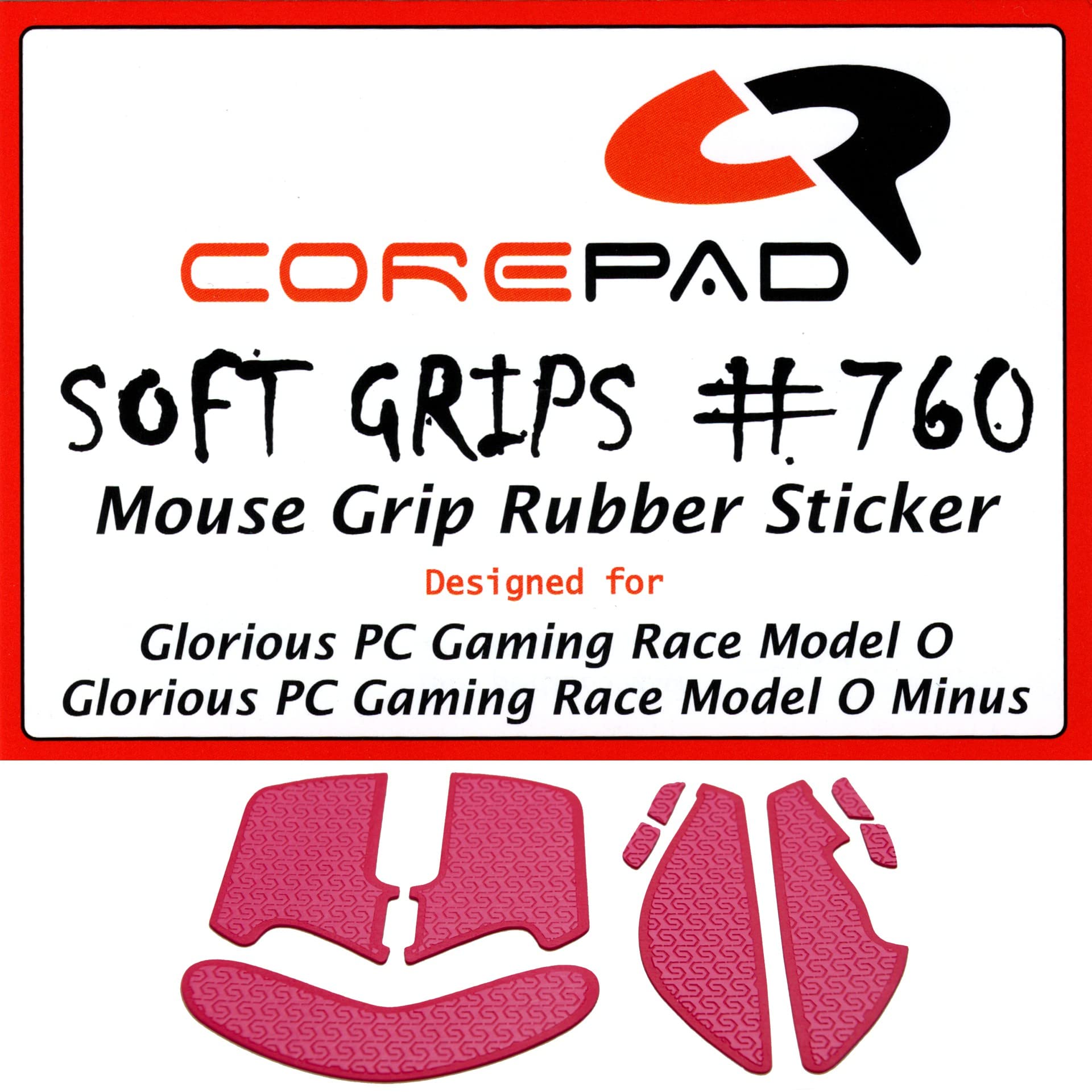 

Corepad Soft Grips Glorious PC Gaming Race Model OModel O- Model O Pro WirelessSeries One PRO Wireless Grips (1 set) (Red)