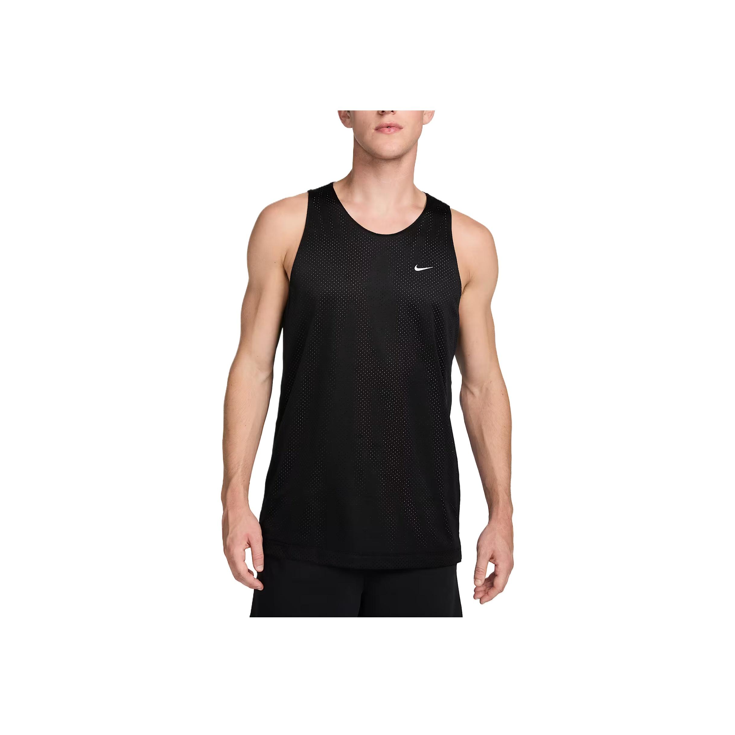

Nike Dri-FIT Standard Issue Reversible Solid Color Casual Basketball Vest Men Tops Black FZ0211-010 L