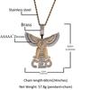 Accessories Personality Hip Hop Letter CEO Eagle Pendant Copper Inlaid Zircon Necklace Men's Sweater Chain