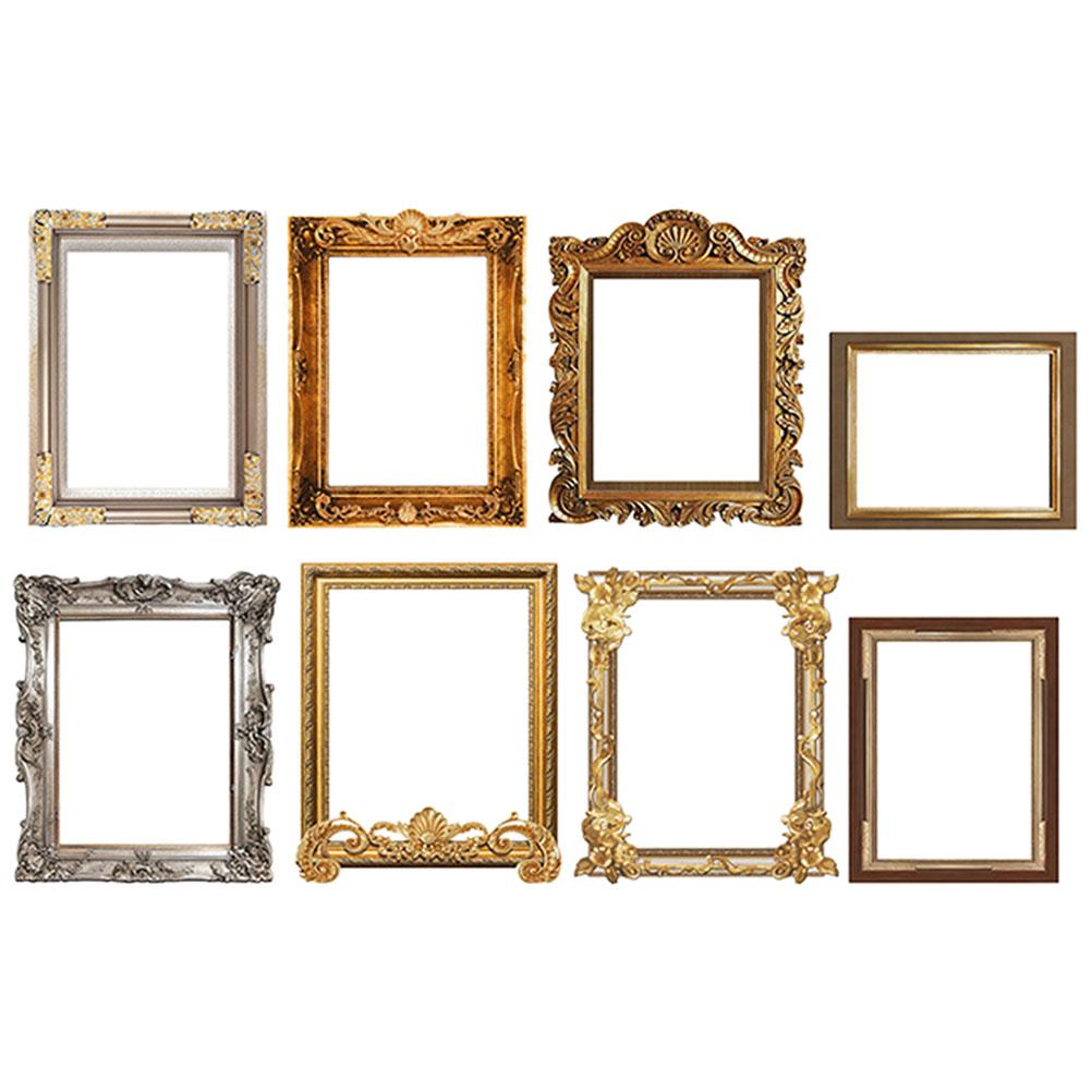  8 Pcs Retro Photo Frame Stickers Picture Wall Decals Frames Mirror for Walls Pvc Decoration