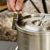3L 304 Stainless Steel Camping Bowl with Folding Handle Portable Outdoor Hiking Backpacking BBQ Picnic Travel Cooking Pot Cookware Dishware