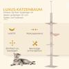 Floor To Ceiling Cat Tree 230-260cm Height Adjustable, 5-Tier Cat Tower with Scratching Posts, Hammock, Perches