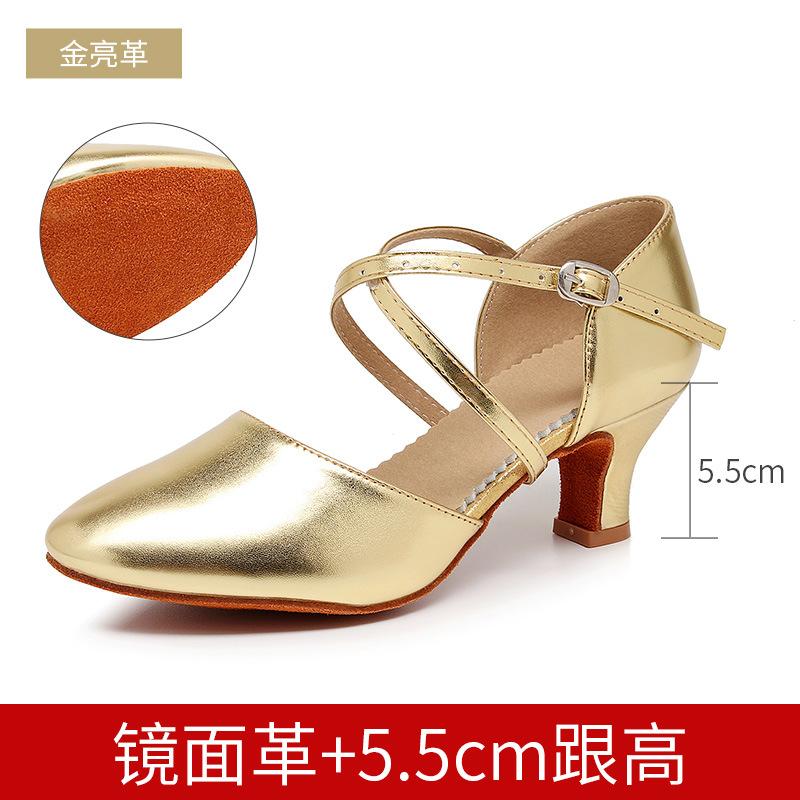 Ladies' Adult Latin Dance Shoes,soft Soled Mid High Heels,dance Performance Shoes for All Seasons,indoor and Outdoor Dance Shoes