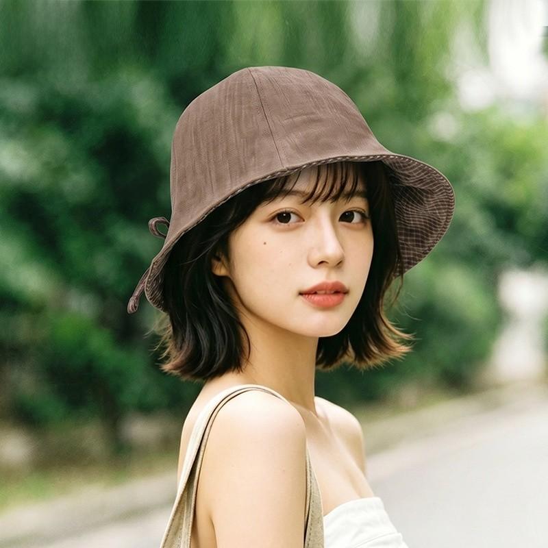 Summer Sun Protection Hat For Women With Wide Brim Cotton Foldable Sunshade For Casual Fashion