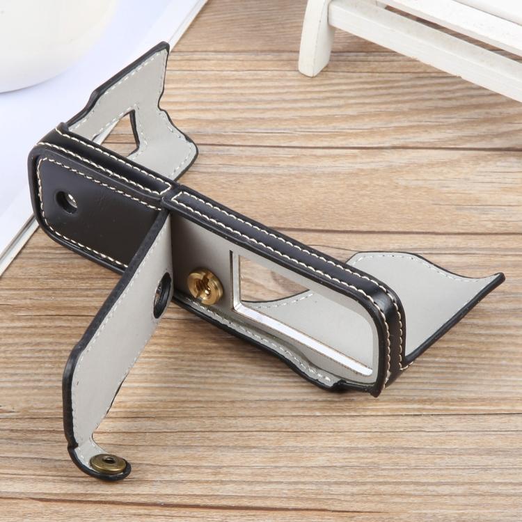 Glossy PU Leather Half Bottom Base Protective Case For FUJIFILM X100VI Digital Camera