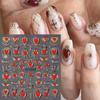 Xiaomi 2pcs 3D Heart Sun Star Nail Art Stickers Decals Gold Silver Red Romantic Valentine Adhesive Slider Charms 5D Nail Art Decoration