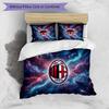 Set Lenzuola Stampa AC Milan 3 Pezzi Morbido Delicato sulla Pelle Lavabile Copripiumino e Federe Set Stagione Unica Camera da Letto