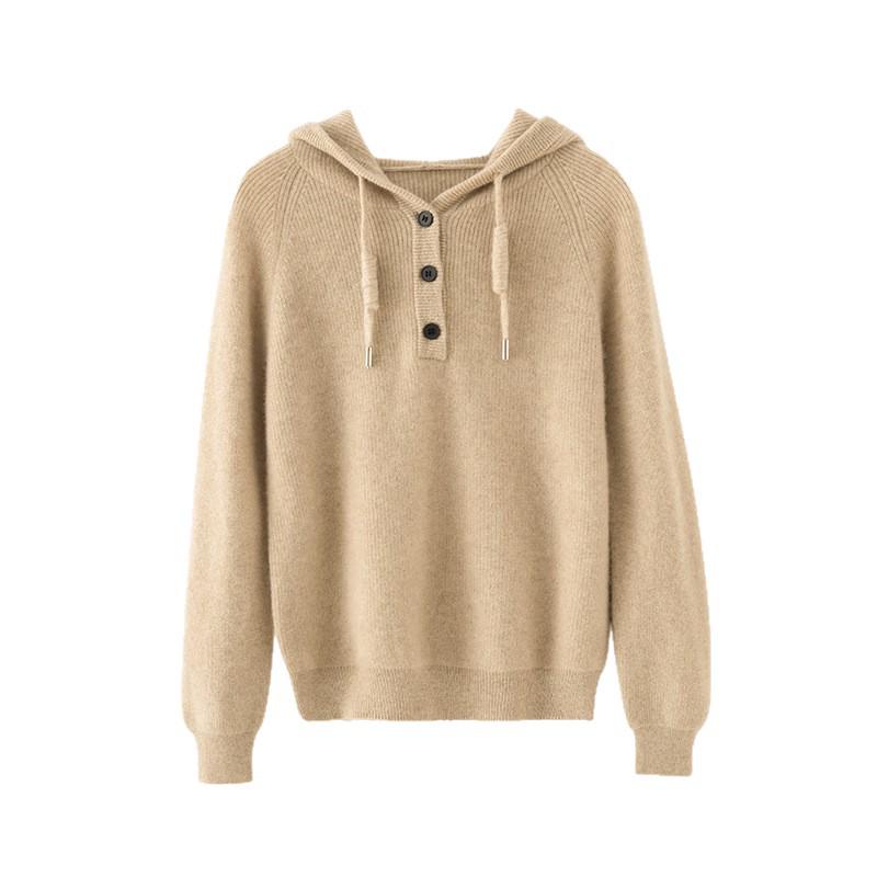 Women's Casual Cashmere Drawstring Sweater - Versatile Knitwear for Autumn and Winter