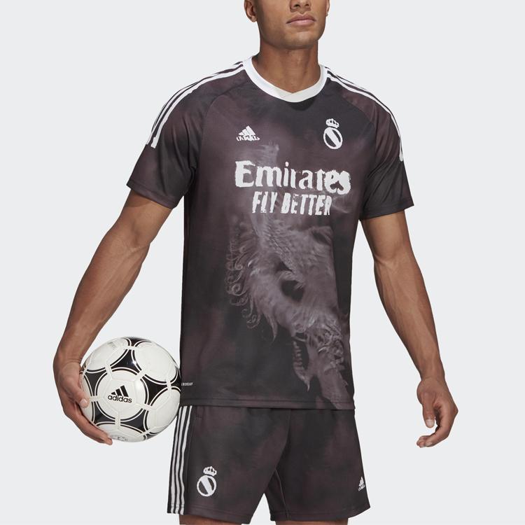 adidas Real Madrid Human Race Jersey Black/White Men Streetwear GJ9110