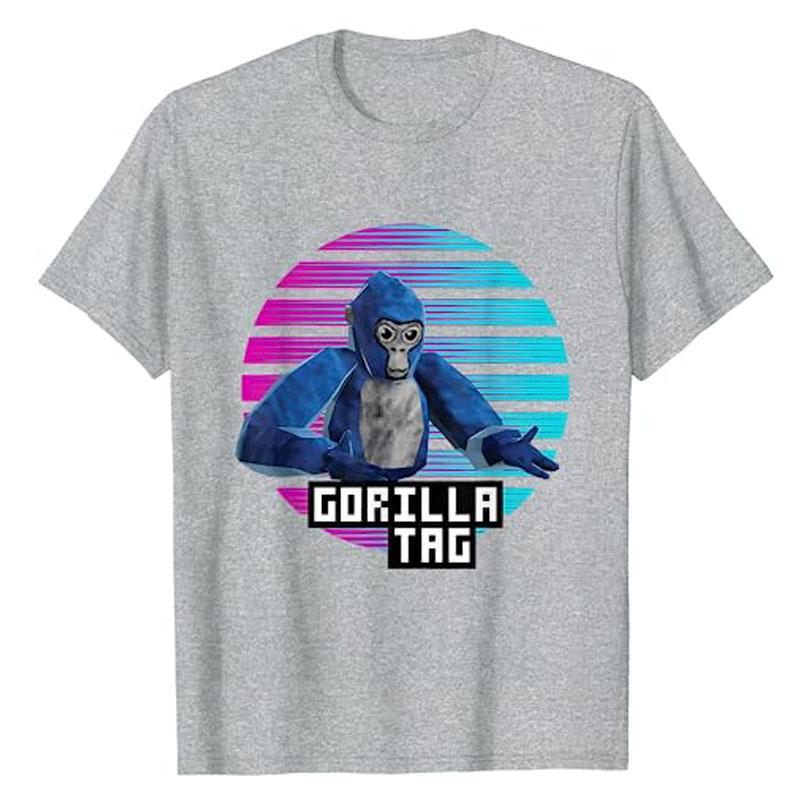 Retro Gorilla Tag Monke VR Gamer for Kids, Adults, Teens T-Shirt Funny Birthday Decorations Tee Gift Boys Fashion Graphic Outfit