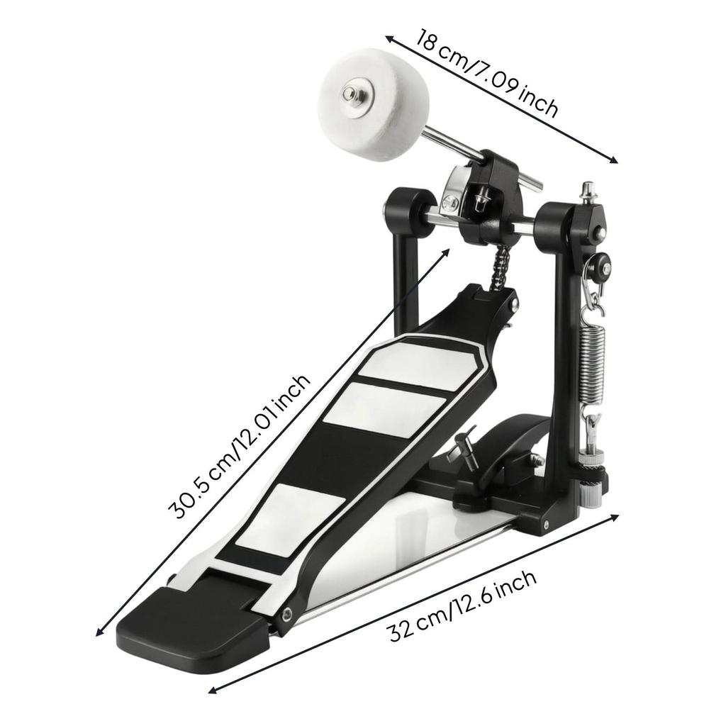 Bass Drum Pedal Chain Drive Beater Full-Tone for Practice