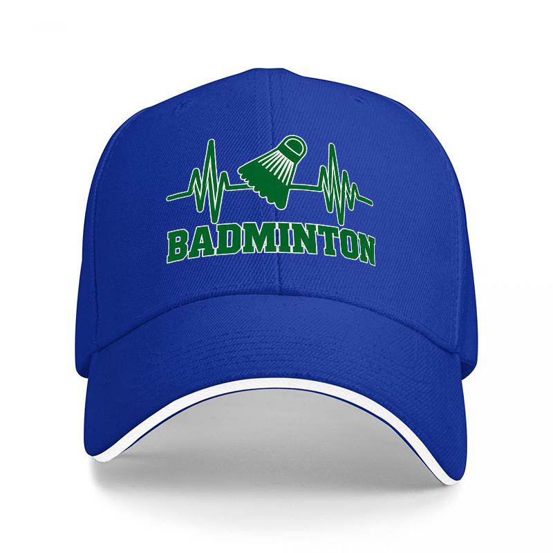 Badminton Heartbeat Baseball Cap Sandwich Brim Adjustable Casual Sports Hat Lightweight Daily Commute Gift For Men Women