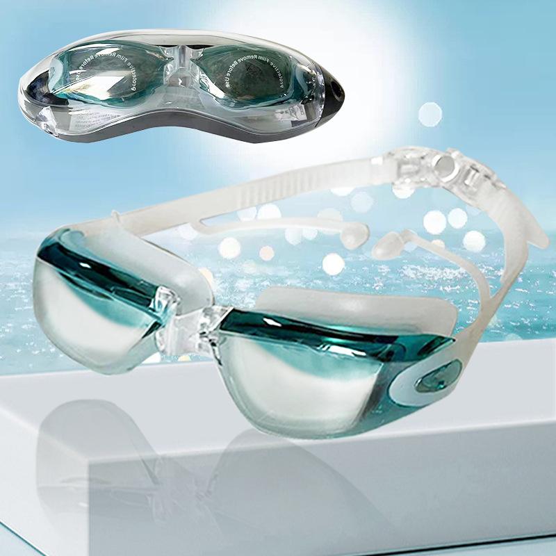 Professional Competition Swim Goggles Silicone PC Lens Anti-Fog Waterproof UV Protection Wide View Adjustable Lightweight