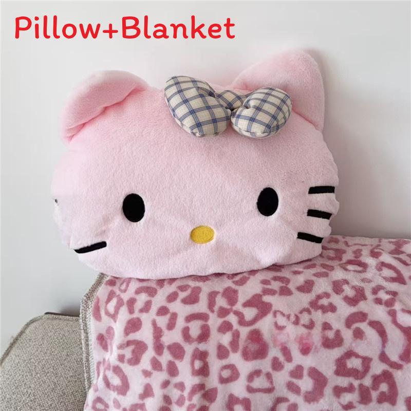 Hello Kitty Cartoon Cat Plush Blanket With Embroidered Design For Office Napping