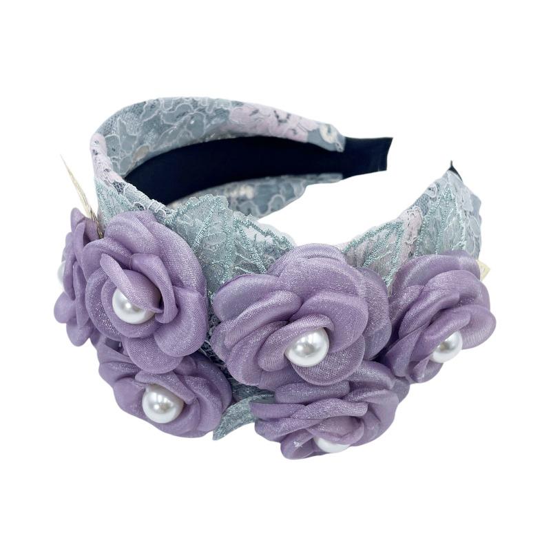 Весенняя новая ткань жемчужный цветок персонализированная повязка на голову модное кружево пляжный отпуск вечеринка декоративный головной убор