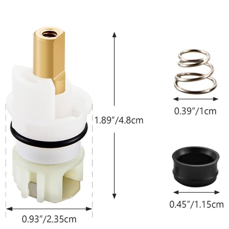 Faucet Stem Assembly Repair Parts Replacement Stem Cartridges with Rubber Seat And Spring for Bathtub Sink Shower