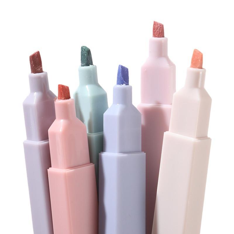Kit 6/12pcs Morandi Color Highlighter Pen Set for Taking Notes